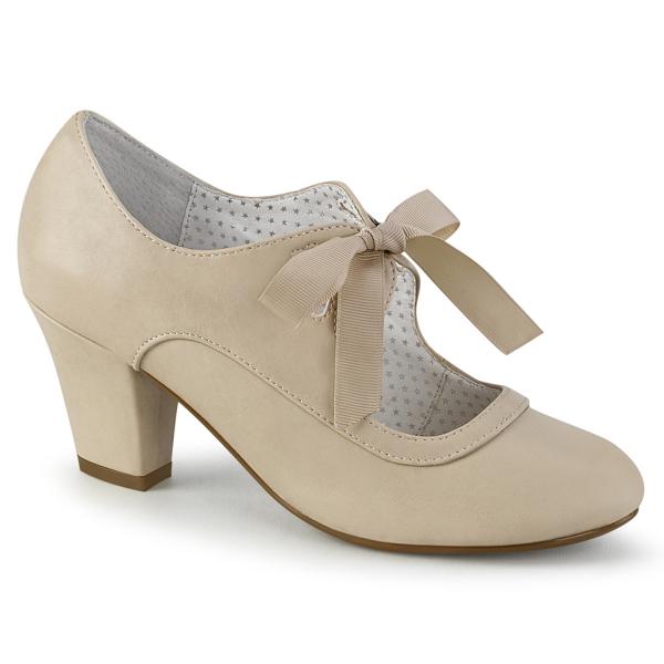 Sale WIGGLE-32 Pin Up Couture Mary Jane Damen Pumps Herz Cutouts beige Lederoptik 39
