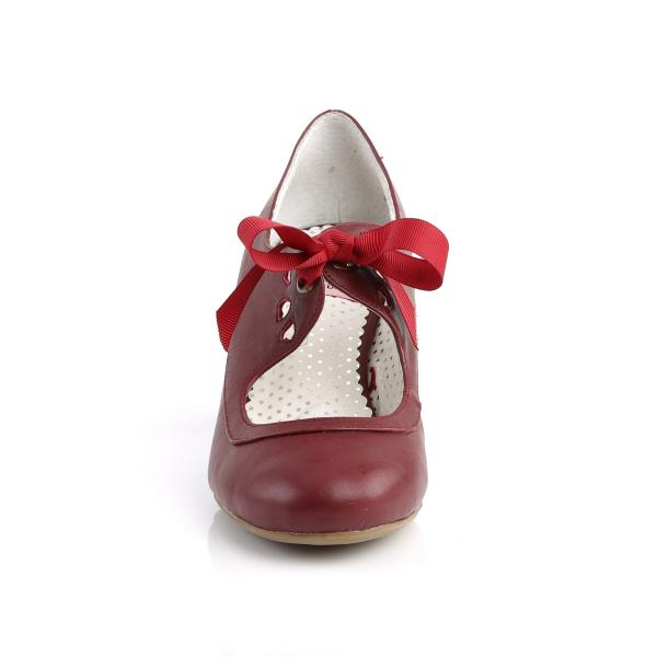 Sale WIGGLE-32 Pin Up Couture Mary Jane Damen Pumps Herz Cutouts burgund Lederoptik 40