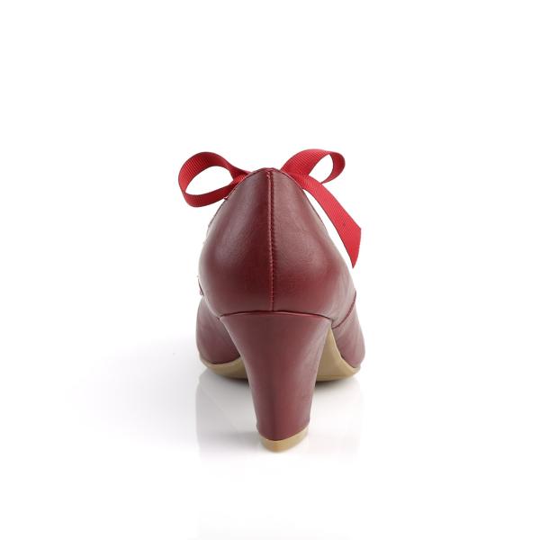 Sale WIGGLE-32 Pin Up Couture Mary Jane Damen Pumps Herz Cutouts burgund Lederoptik 40