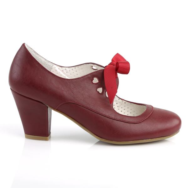 Sale WIGGLE-32 Pin Up Couture Mary Jane Damen Pumps Herz Cutouts burgund Lederoptik 40