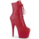 Sale ADORE-1020 Pleaser high heels platform lace-up ankle boot red matte 43