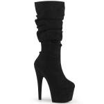 Sale ADORE-1061 Pleaser vegan high heels platform slouch boot black suede 38
