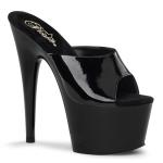 Sale ADORE-701 Pleaser High-Heels Plateaupantoletten schwarz Lack Übergröße 44