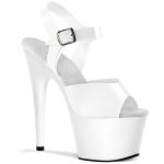 Sale ADORE-708N Pleaser high heels platform ankle strap sandal white jelly-like tpu 43