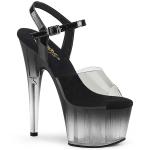Sale ADORE-708T-2 Pleaser Plateausandaletten schwarz Rauch getönt Ombre Farbverlauf 40