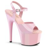 Sale ADORE-709 Pleaser Stiletto High-Heels Riemchen Plateausandaletten babypink Lack 40