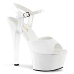 Sale ASPIRE-609 Pleaser High-Heels Plateausandaletten weiß Lack vegan Größe 37