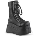 Sale BEAR-265 DemoniaCult Damen Plateaustiefeletten schwarz matt doppelter Reißverschluss 40