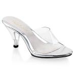 Sale BELLE-301 Fabulicious slide transparent with leather insole 35