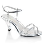 Sale BELLE-316 Fabulicious slingback sandal silver metallic clear with rhinestones 40