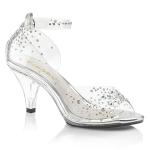 Sale BELLE-330RS Fabulicious ladies platform peep toe sandal rhinestones clear 38