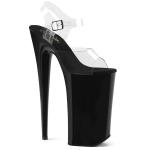 Sale BEYOND-008 Pleaser High-Heels Skyscraper Sandaletten transparent schwarz 40