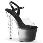 Sale BLISS-708-1BC Pleaser High Heels Plateausandaletten Perlanabsatz klar schwarz 39