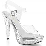 Sale COCKTAIL-508SDT Fabulicious High-Heels Plateausandaletten transparent Strassbesatz 40