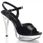 Sale COCKTAIL-509 Fabulicious High-Heels Plateausandaletten schwarz Lack klar 40