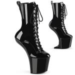 Sale CRAZE-1040 Pleaser Damen High Heels absatzlose Plateaustiefeletten schwarz Lack 43