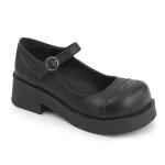 Sale CRUX-07 DemoniaCult Damen Gothic Mary Jane Schuhe schwarz Lederoptik Lochreihenmuster 42