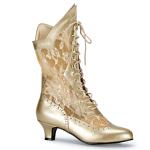 Sale DAME-115 Funtasma viktorianische Damen Schnür Stiefel gold Lederoptik Spitze 36