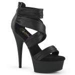 Sale DELIGHT-620 Pleaser Damen High Heels Plateausandaletten schwarz Lederoptik 39