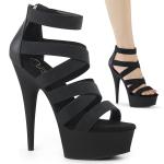 Sale DELIGHT-659 Pleaser High-Heels Plateausandaletten schwarz matt gekreuzte Elastikbänder 42