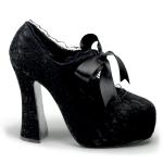 Sale DEMON-11 DemoniaCult mary jane pump lace overlay bow black satin lace 37