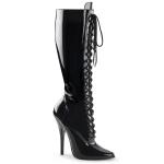 Sale DOMINA-2020 Devious Stilettoabsatz High Heels Schnürstiefel schwarz Lack 41