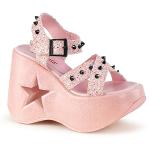 Sale DYNAMITE-02 DemoniaCult criss cross strap sandal star cut-out baby pink glitter 38