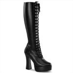 Sale ELECTRA-2023 Pleaser High-Heels Stretch Schnür-Plateaustiefel schwarz matt 41