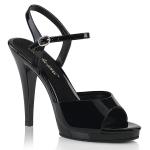 Sale FLAIR-409 Fabulicious High-Heels Knöchelriemchen Sandaletten schwarz Lack 39