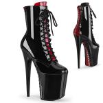 Sale FLAMINGO-1020FH Pleaser High-Heels Plateau Stiefeletten Korsettschnürung schwarz 38