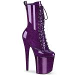 Sale FLAMINGO-1040GP Pleaser vegan high heels ankle boot teal purple patent 39