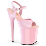 Sale FLAMINGO-809 Pleaser High-Heels Plateau Sandaletten babypink Lack Größe 40