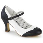 Sale FLAPPER-25 Pin Up Couture Lochmuster Riemchen Pumps Bi-Color schwarz weiß 39