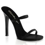 Sale GALA-02 Fabulicious High-Heels Pantoletten schwarz Satin Doppel-Spaghetti Riemchen 38