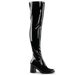 Sale GOGO-3000 Funtasma Damen Overkneestiefel schwarz Stretchlack Übergröße 43