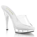 Sale LIP-101 Elegante Fabulicious Damen High-Heels Plateaupantoletten transparent 40