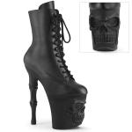 Sale RAPTURE-1020 Pleaser High Heels Plateaustiefeletten 3D Totenkopf schwarz matt 40