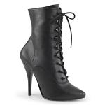 Sale SEDUCE-1020 elegante Pleaser Stiletto High-Heels Stiefeletten schwarz Lederoptik 44