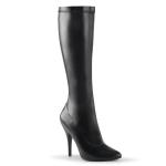 SEDUCE-2000 Pleaser high heels stretch knee boots black vegan leather 44