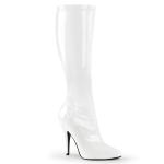 Sale SEDUCE-2000 Pleaser high heels stretch knee boots white patent 39