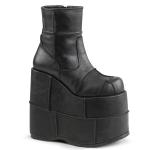 Sale STACK-201 DemoniaCult platform ankle boot patching details black matte 45