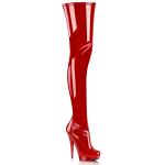 Sale SULTRY-4000 Fabulicious high heels crotch platform boot red stretch patent 36