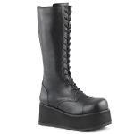 Sale TRASHVILLE-502 DemoniaCult Unisex platform 17 eyelet knee boot black 38