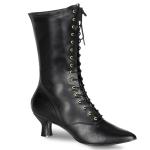 Sale VICTORIAN-120 viktorianische Funtasma Stiefeletten schwarz mit Schnürung vorn 37