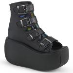 Sale VIOLET-150 DemoniaCult vegane Damen Plateau Stiefeletten schwarz Lederlook Hologramm 39