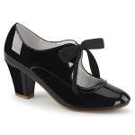 Sale WIGGLE-32 Pin Up Couture Mary Jane Damen Pumps Herz Cutouts schwarz Lack 39